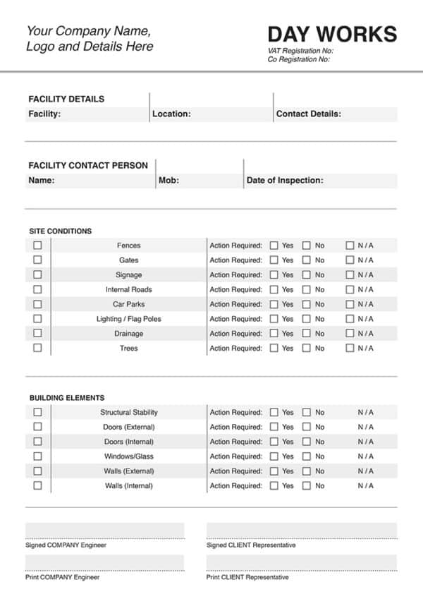 Maintenance Checklists